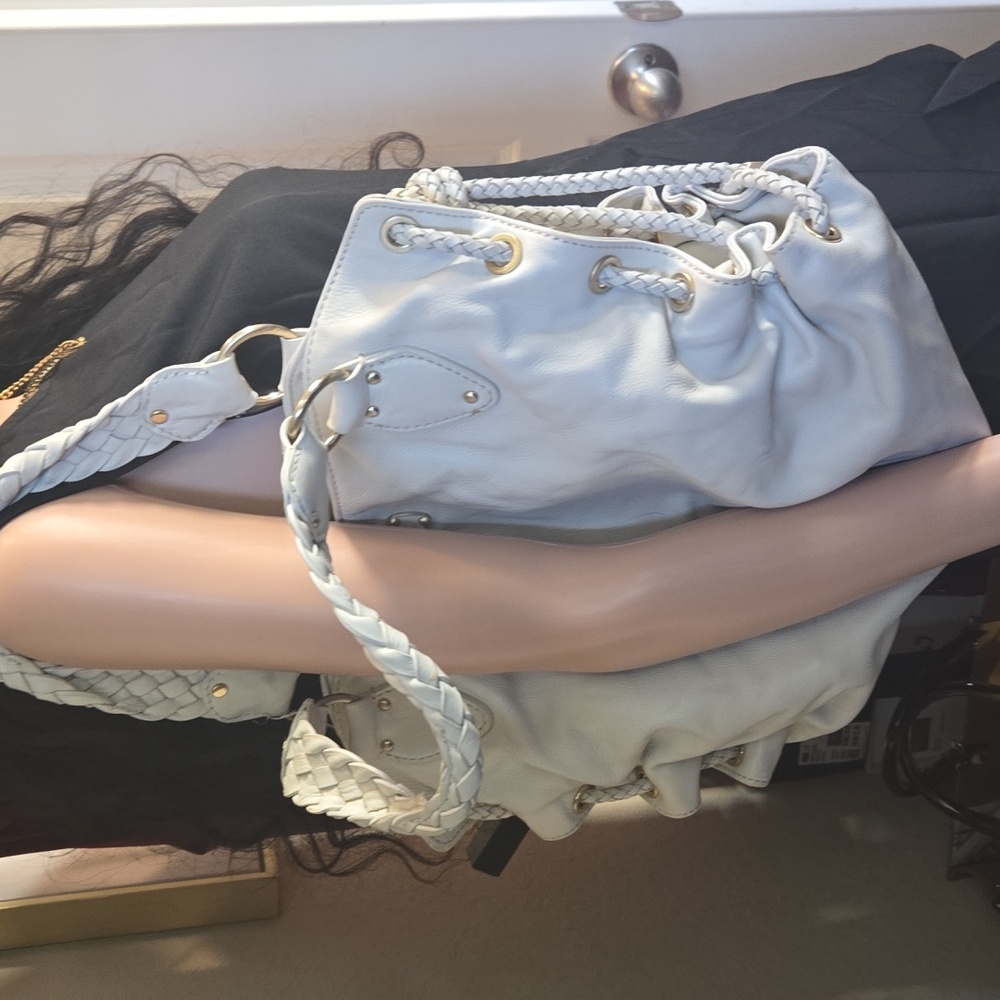 Michael Kors Cream Braided Shoulder Bag